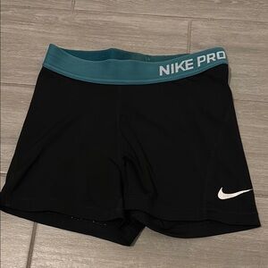 Nike Black Shorts with Teal Waistband